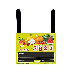 Imagen de Portaprecios Fruta con Ruleta y Ganchos - 10 Unds.
