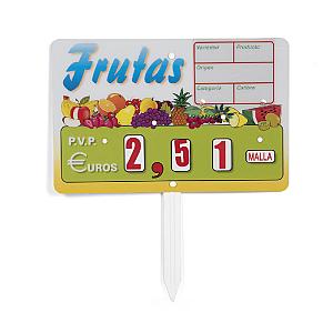 Imagen de Portaprecios Fruta con Ruletas y Paleta- 10 Unds.