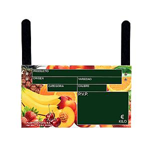 Imagen de Portaprecios Fruta con Pizarra y Ganchos - 10 Unds.